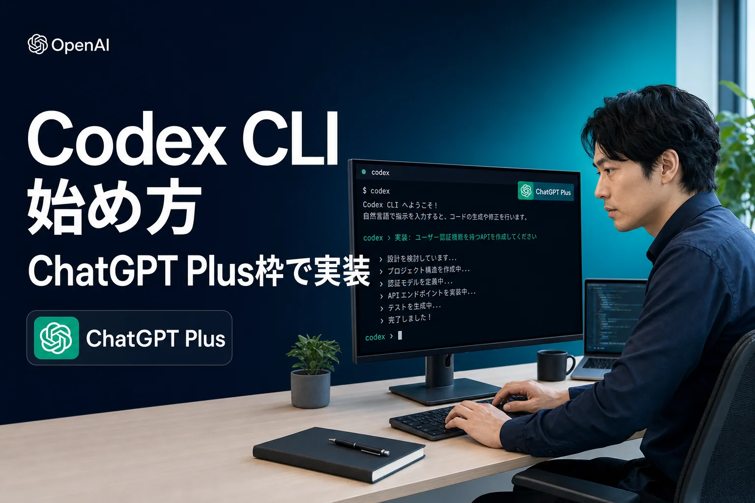 Codex CLI 始め方｜アイキャッチ（OGP / 記事冒頭・配置: hero）