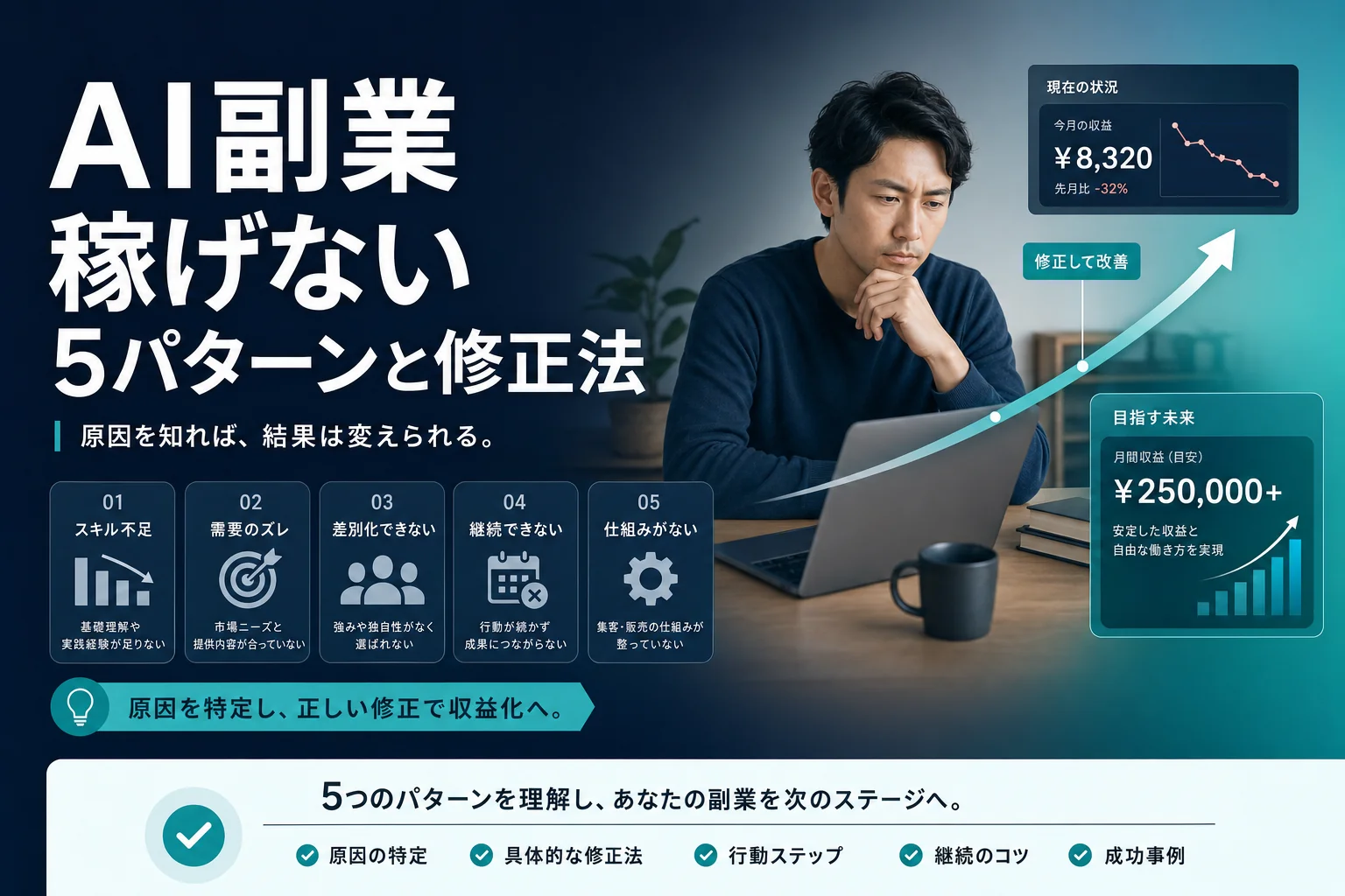 AI副業 稼げない|アイキャッチ(OGP / 記事冒頭・配置: hero)