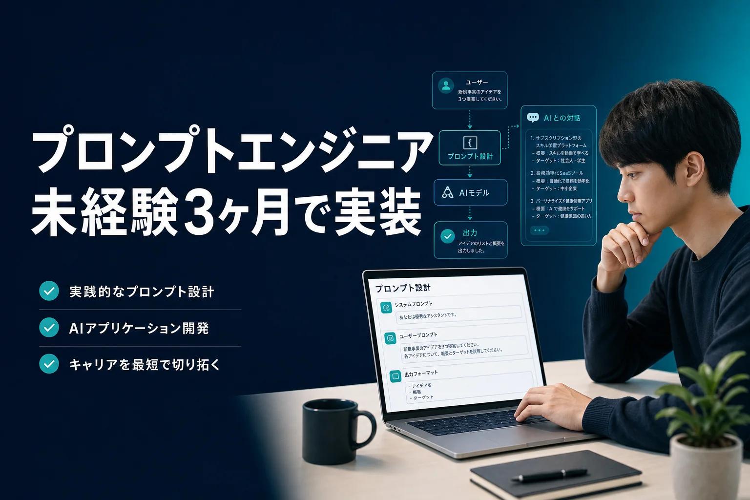 プロンプトエンジニア｜アイキャッチ（OGP / 記事冒頭・配置: hero）