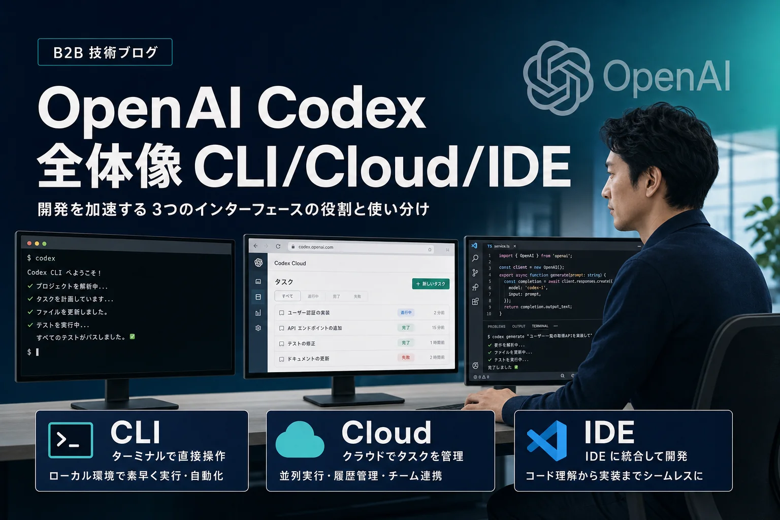 OpenAI Codex全体像｜CLI・Cloud・IDEの3形態を整理