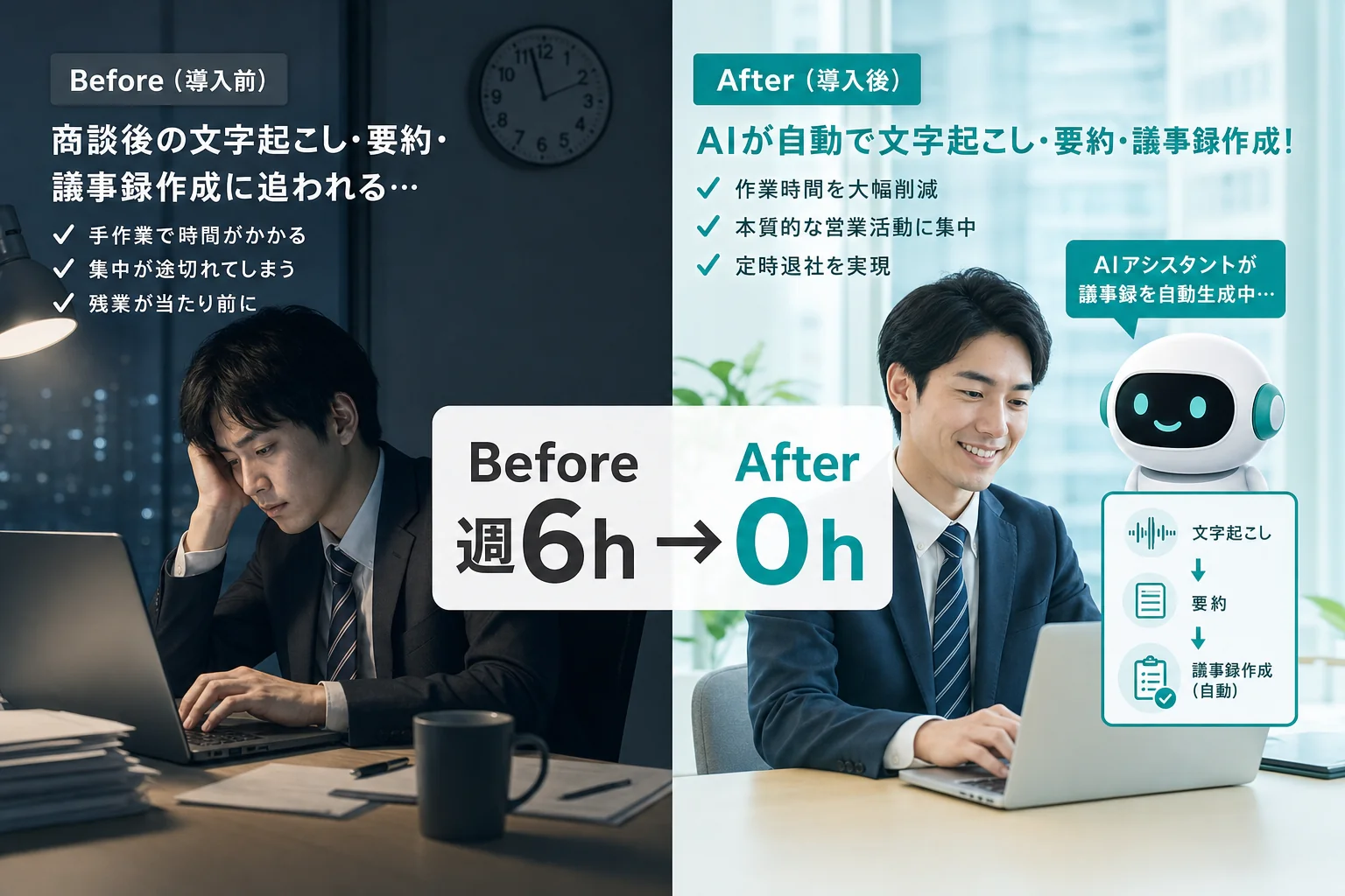 H3「事例1 商談議事録の自動化」直後 - 生成AI 活用事例